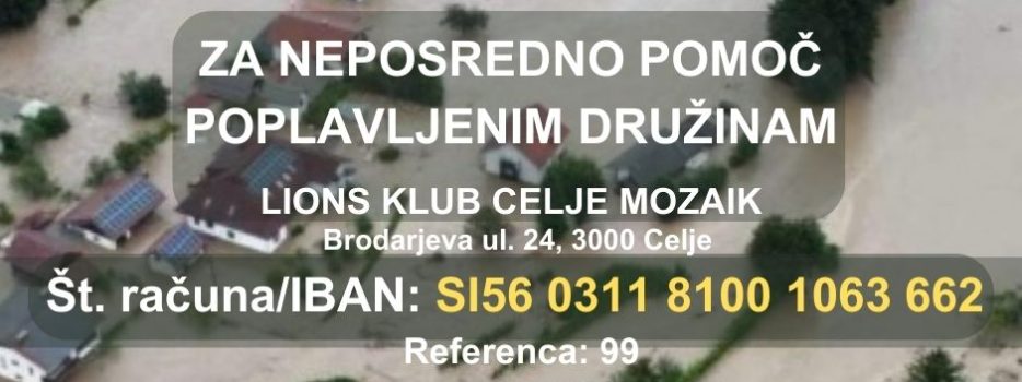 Zbiramo sredstva za pomoč poplavljenim družinam