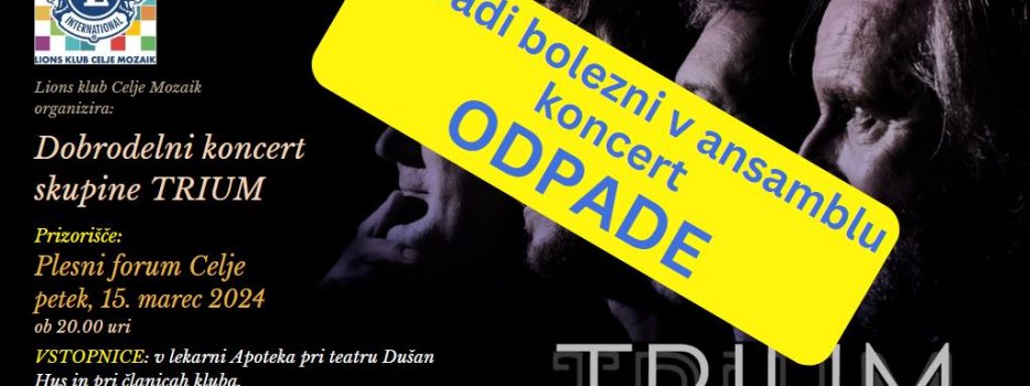 Dobrodelni koncert skupine TRIUM